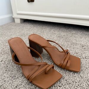 Princess Polly Tan Strappy Heels